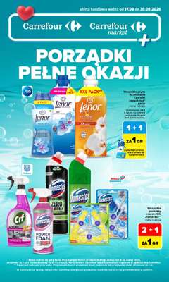Carrefour - gazetka promocyjna Gazetka Porządki pełne okazji od poniedziałku 17.08 do niedzieli 30.08