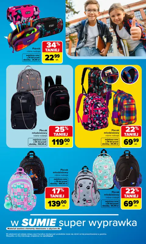 Carrefour - gazetka promocyjna Gazetka Szkolna oferta na plecaki, piórniki i worki od soboty 15.08 do soboty 12.09 - strona 9