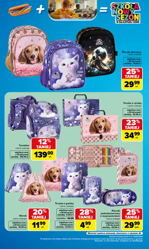 Carrefour - gazetka promocyjna Gazetka Szkolna oferta na plecaki, piórniki i worki od soboty 15.08 do soboty 12.09 - strona 12
