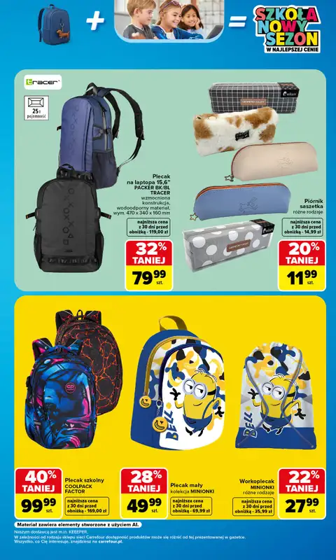 Carrefour - gazetka promocyjna Gazetka Szkolna oferta na plecaki, piórniki i worki od soboty 15.08 do soboty 12.09 - strona 3