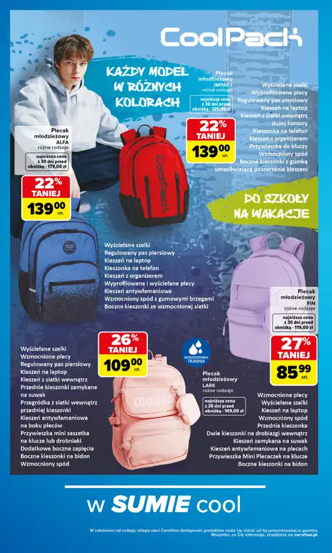 Carrefour - gazetka promocyjna Gazetka Szkolna oferta na plecaki, piórniki i worki od soboty 15.08 do soboty 12.09 - strona 10