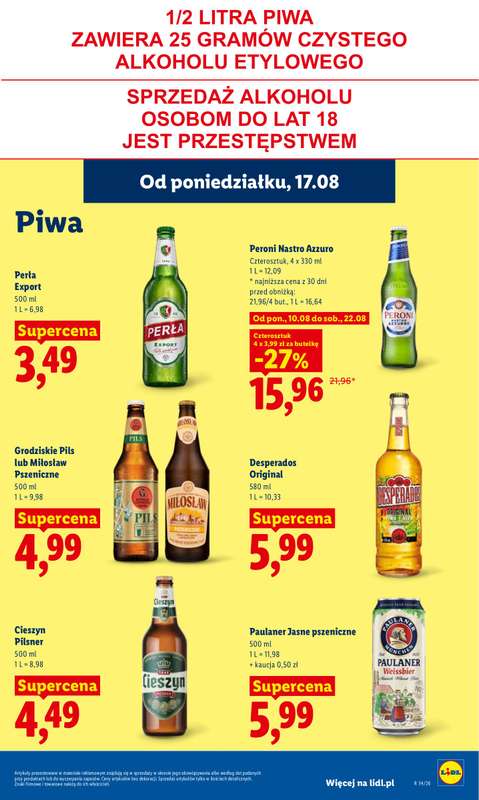 Lidl - gazetka promocyjna Oferta od poniedziałku od poniedziałku 17.08 do środy 19.08 - strona 59