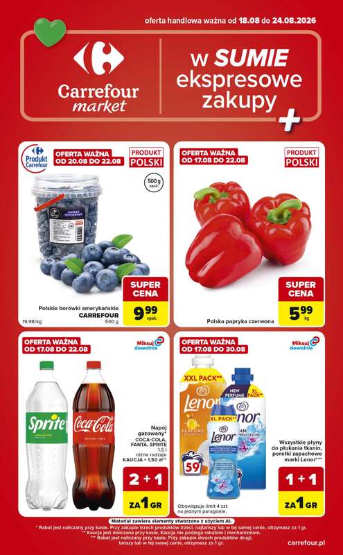 Carrefour Market - gazetka promocyjna Gazetka Ekspresowe zakupy od wtorku 18.08 do poniedziałku 24.08