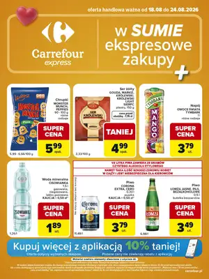 Carrefour Express - gazetka promocyjna Gazetka Express od wtorku 18.08 do poniedziałku 24.08