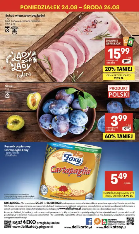 Delikatesy Centrum - gazetka promocyjna Gazetka  do środy 26.08 - strona 40