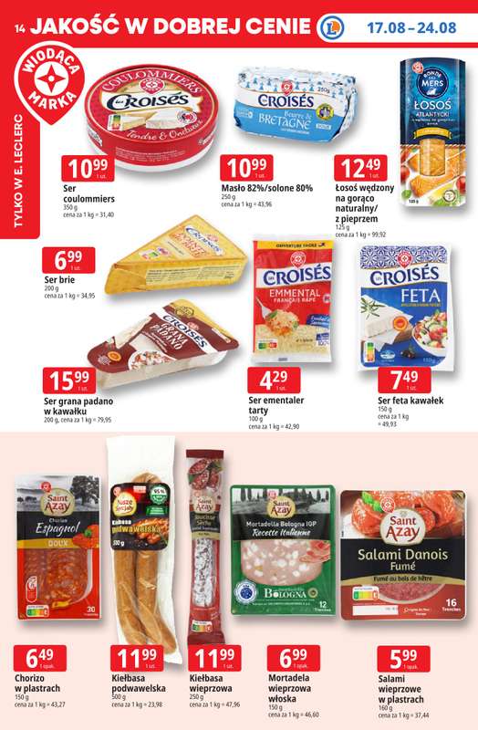 Leclerc - gazetka promocyjna Oferta E.Leclerc I Tanio to tu! od poniedziałku 17.08 do poniedziałku 24.08 - strona 14