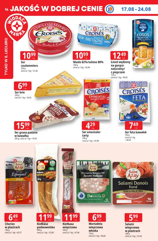 Leclerc - gazetka promocyjna Oferta E.Leclerc I Tanio to tu! od poniedziałku 17.08 do poniedziałku 24.08 - strona 14