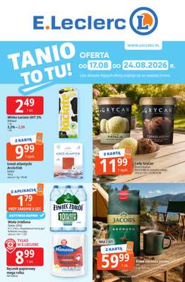 Leclerc - gazetka promocyjna Oferta E.Leclerc I Tanio to tu! od poniedziałku 17.08 do poniedziałku 24.08