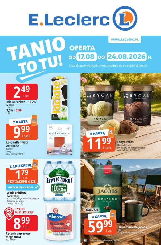Leclerc - gazetka promocyjna Oferta E.Leclerc I Tanio to tu! od poniedziałku 17.08 do poniedziałku 24.08