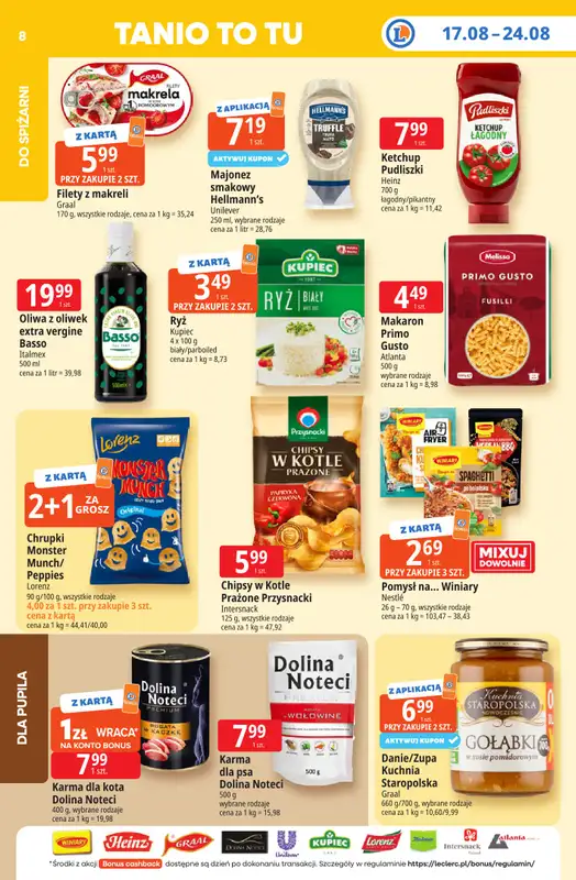 Leclerc - gazetka promocyjna Oferta E.Leclerc I Tanio to tu! od poniedziałku 17.08 do poniedziałku 24.08 - strona 8