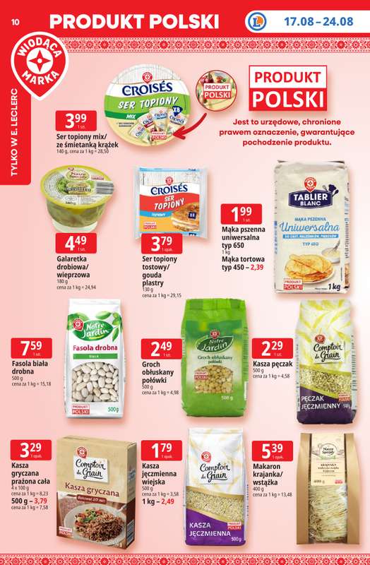 Leclerc - gazetka promocyjna Oferta E.Leclerc I Tanio to tu! od poniedziałku 17.08 do poniedziałku 24.08 - strona 10