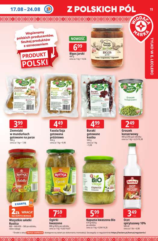 Leclerc - gazetka promocyjna Oferta E.Leclerc I Tanio to tu! od poniedziałku 17.08 do poniedziałku 24.08 - strona 11