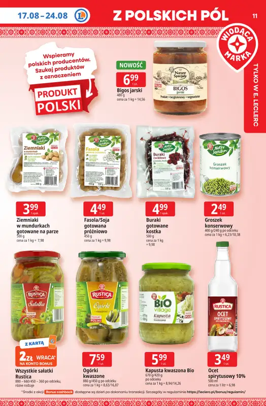 Leclerc - gazetka promocyjna Oferta E.Leclerc I Tanio to tu! od poniedziałku 17.08 do poniedziałku 24.08 - strona 11