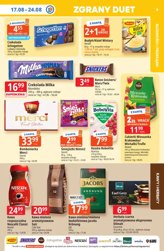 Leclerc - gazetka promocyjna Oferta E.Leclerc I Tanio to tu! od poniedziałku 17.08 do poniedziałku 24.08 - strona 9