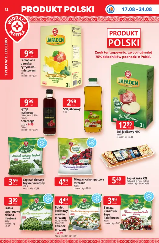 Leclerc - gazetka promocyjna Oferta E.Leclerc I Tanio to tu! od poniedziałku 17.08 do poniedziałku 24.08 - strona 12