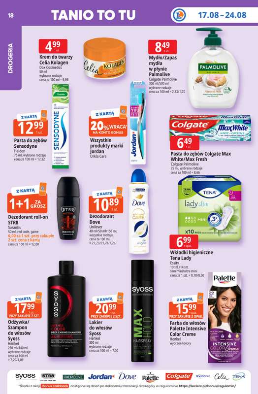 Leclerc - gazetka promocyjna Oferta E.Leclerc I Tanio to tu! od poniedziałku 17.08 do poniedziałku 24.08 - strona 18
