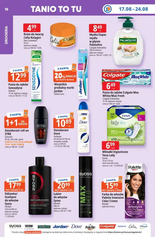 Leclerc - gazetka promocyjna Oferta E.Leclerc I Tanio to tu! od poniedziałku 17.08 do poniedziałku 24.08 - strona 18