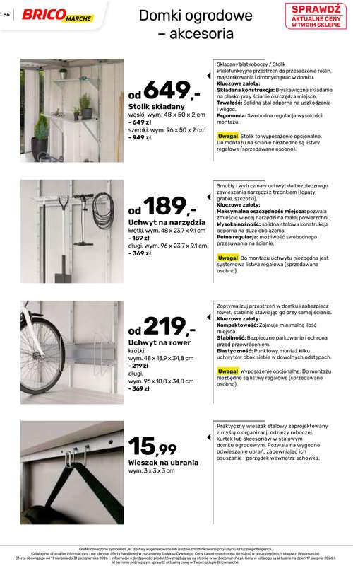 Bricomarche - gazetka promocyjna Jesienne inspiracje od poniedziałku 17.08 do soboty 31.10 - strona 86