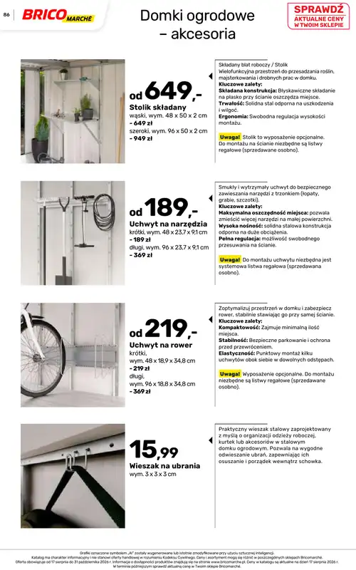 Bricomarche - gazetka promocyjna Jesienne inspiracje od poniedziałku 17.08 do soboty 31.10 - strona 86