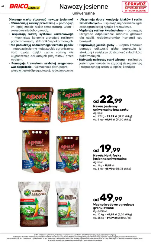 Bricomarche - gazetka promocyjna Jesienne inspiracje od poniedziałku 17.08 do soboty 31.10 - strona 62