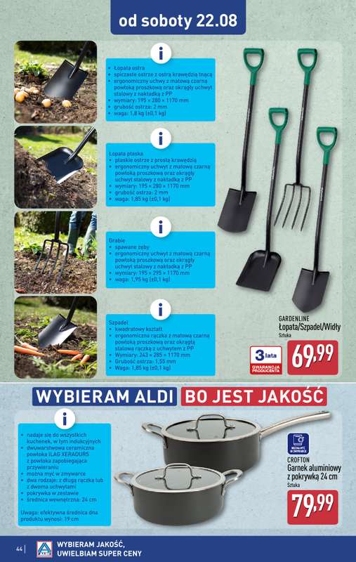 Aldi - gazetka promocyjna Pełny katalog! od poniedziałku 17.08 do soboty 22.08 - strona 44
