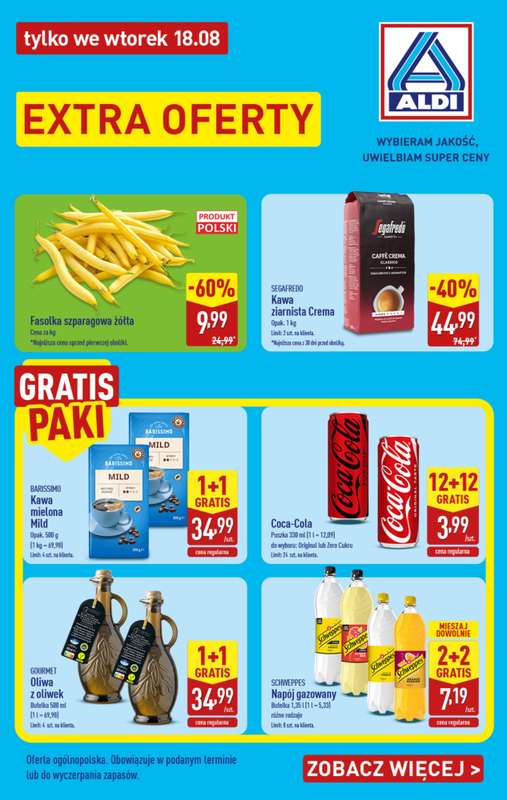 Aldi - gazetka promocyjna Extra oferta tylko we wtorek w Aldi! od wtorku 18.08 do wtorku 18.08