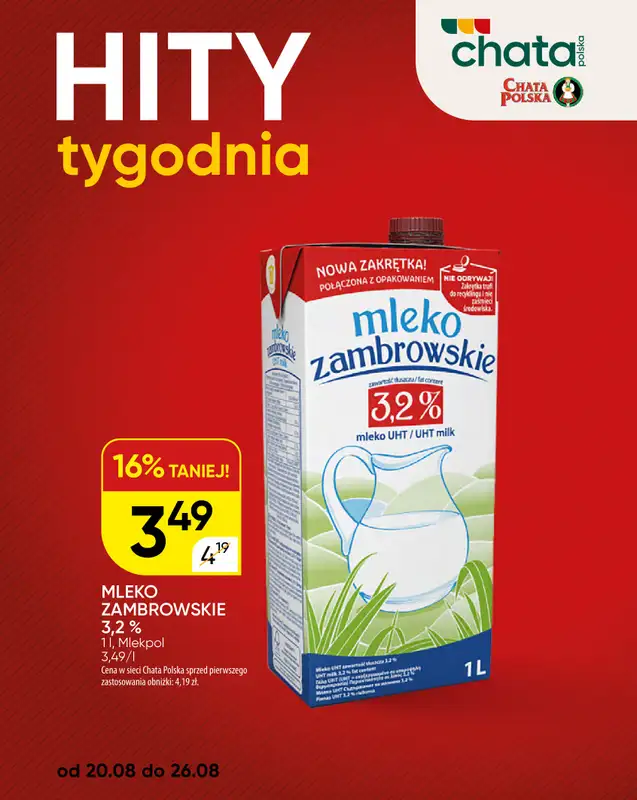 Chata Polska - gazetka promocyjna Hity Tygodnia 20-26.08.  do środy 26.08 - strona 2