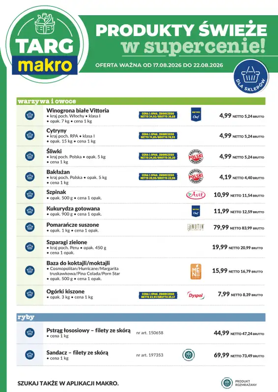 Makro - gazetka promocyjna Targ MAKRO - oferta świeża w super cenach! od poniedziałku 17.08 do soboty 22.08 - strona 6