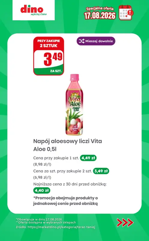 Dino - gazetka promocyjna Specjalna oferta na 17.08.2026 - promocje spoza gazetki od poniedziałku 17.08 do poniedziałku 17.08 - strona 7