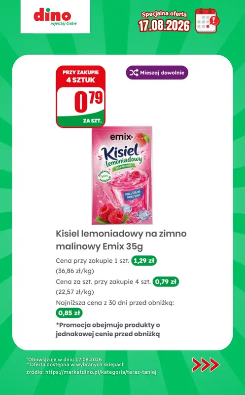 Dino - gazetka promocyjna Specjalna oferta na 17.08.2026 - promocje spoza gazetki od poniedziałku 17.08 do poniedziałku 17.08 - strona 10