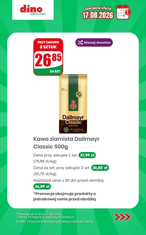Dino - gazetka promocyjna Specjalna oferta na 17.08.2026 - promocje spoza gazetki od poniedziałku 17.08 do poniedziałku 17.08 - strona 3