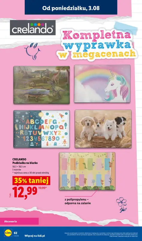 Lidl - gazetka promocyjna Kompletna Wyprawka W Megacenach od wtorku 14.07 do poniedziałku 31.08 - strona 64