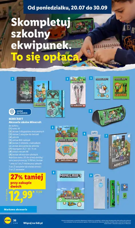 Lidl - gazetka promocyjna Kompletna Wyprawka W Megacenach od wtorku 14.07 do poniedziałku 31.08 - strona 38