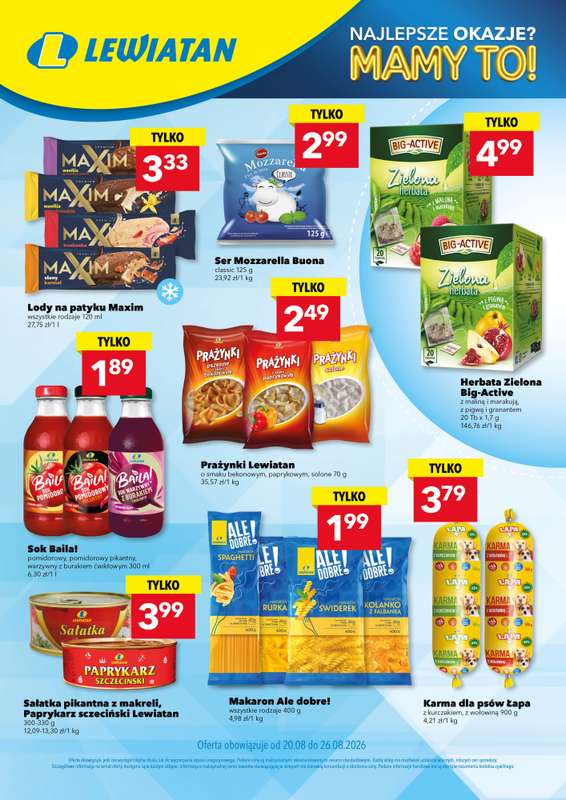 LEWIATAN - gazetka promocyjna MAMY TO w Lewiatanie od czwartku 20.08 do środy 26.08