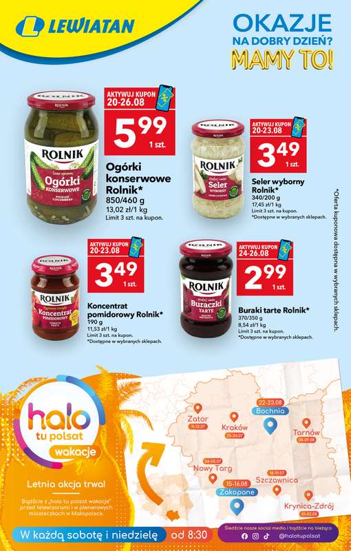 LEWIATAN - gazetka promocyjna Okazje na dobry dzień od czwartku 20.08 do środy 26.08