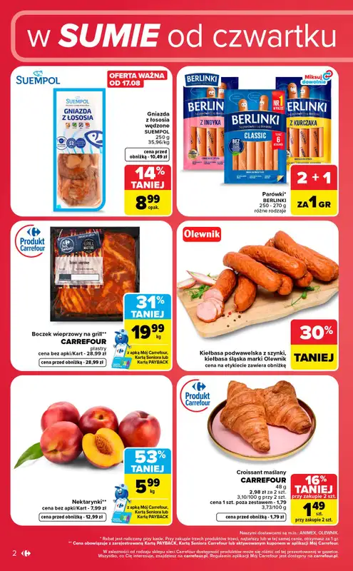 Carrefour - gazetka promocyjna Gazetka w sumie od czwartku weekend okazji od czwartku 20.08 do soboty 22.08 - strona 2