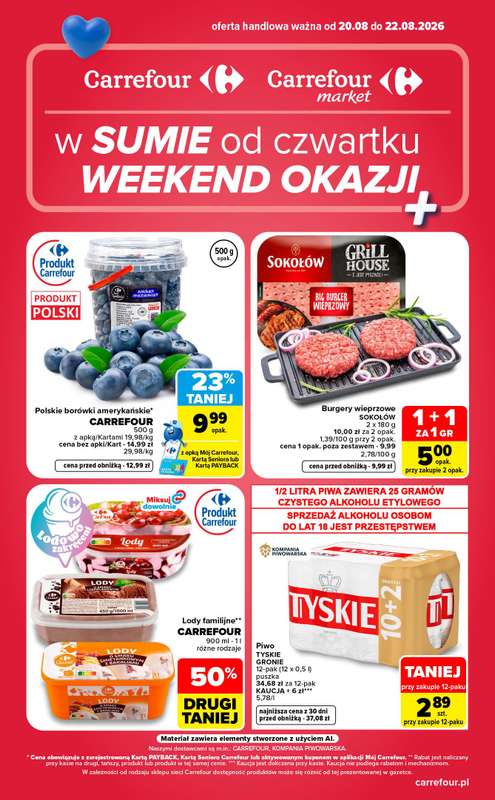 Carrefour Market - gazetka promocyjna Gazetka w sumie od czwartku weekend okazji od czwartku 20.08 do soboty 22.08
