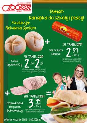 Społem - Blisko i Korzystnie - gazetka promocyjna Plakat promocyjny PSS Kalisz od poniedziałku 31.08 do soboty 31.10