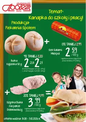 Społem - Blisko i Korzystnie - gazetka promocyjna Plakat promocyjny PSS Kalisz od poniedziałku 31.08 do soboty 31.10