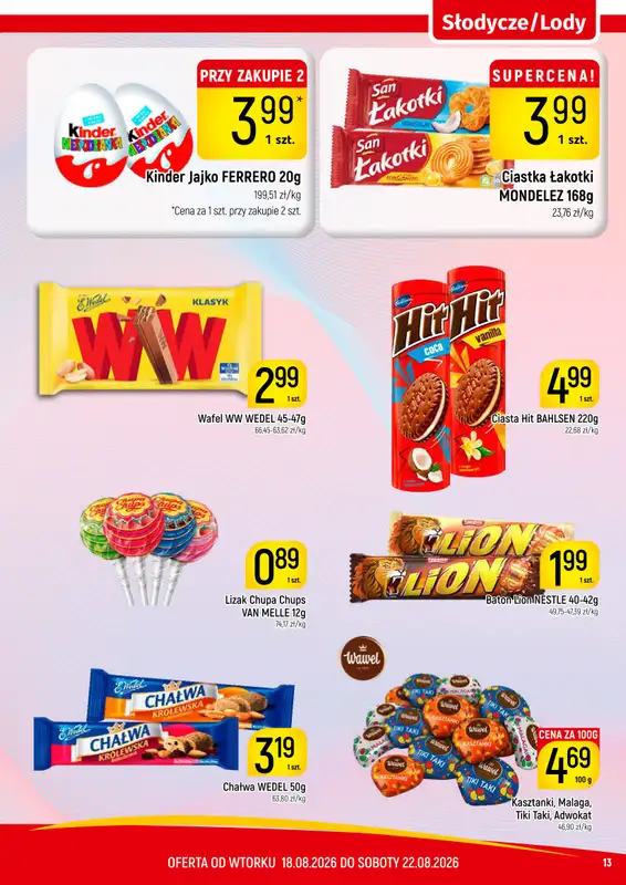 Delikatesy Piotruś Pan - gazetka promocyjna Gazetka od wtorku 18.08 do soboty 22.08 - strona 13