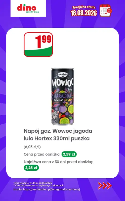Dino - gazetka promocyjna Specjalna oferta na 18.08.2026 - promocje spoza gazetki od wtorku 18.08 do wtorku 18.08 - strona 8