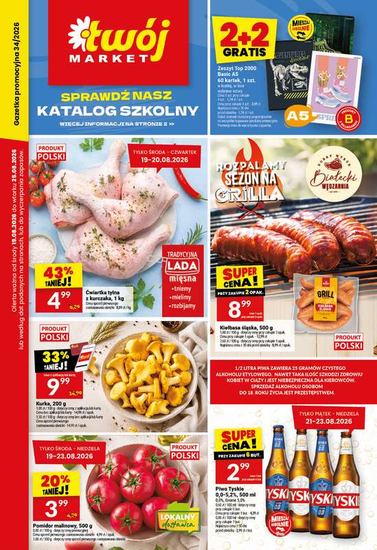 Twój Market - gazetka promocyjna Gazetka od środy 19.08 do wtorku 25.08