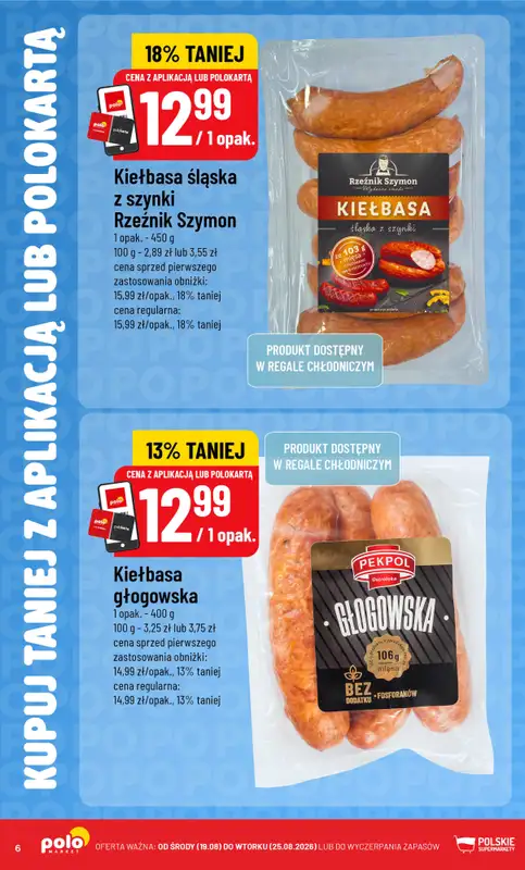 POLOmarket - gazetka promocyjna Kupuj taniej z aplikacją lub polokartą od środy 19.08 do wtorku 25.08 - strona 6