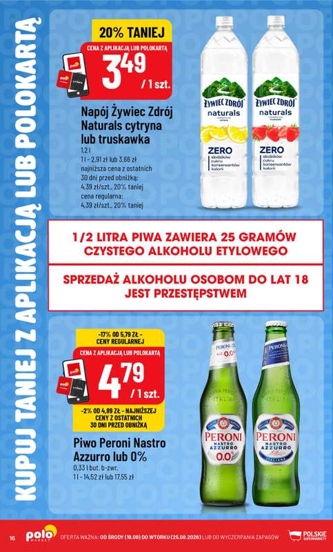 POLOmarket - gazetka promocyjna Kupuj taniej z aplikacją lub polokartą od środy 19.08 do wtorku 25.08 - strona 16