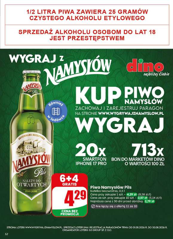 Dino - gazetka promocyjna Gazetka 34 / 2026 od środy 19.08 do wtorku 25.08 - strona 52