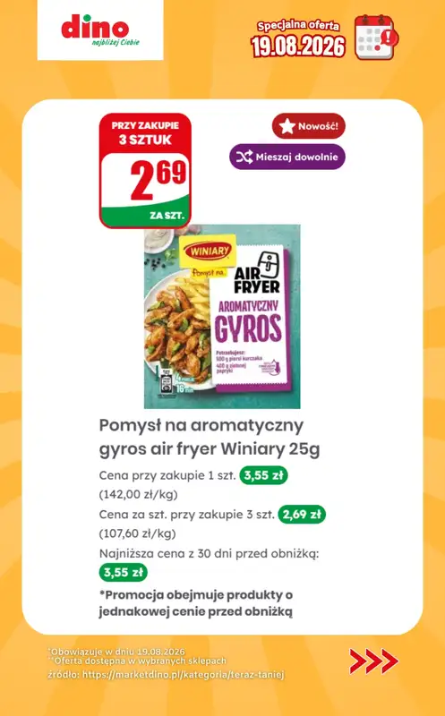 Dino - gazetka promocyjna Specjalna oferta na 19.08.2026 - promocje spoza gazetki od środy 19.08 do środy 19.08 - strona 3