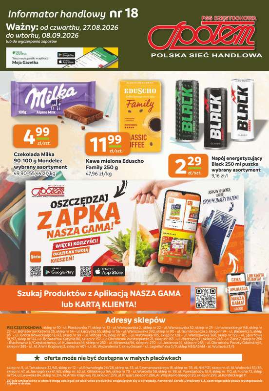 Społem Częstochowa - gazetka promocyjna Gazetka od czwartku 27.08 do wtorku 08.09 - strona 12
