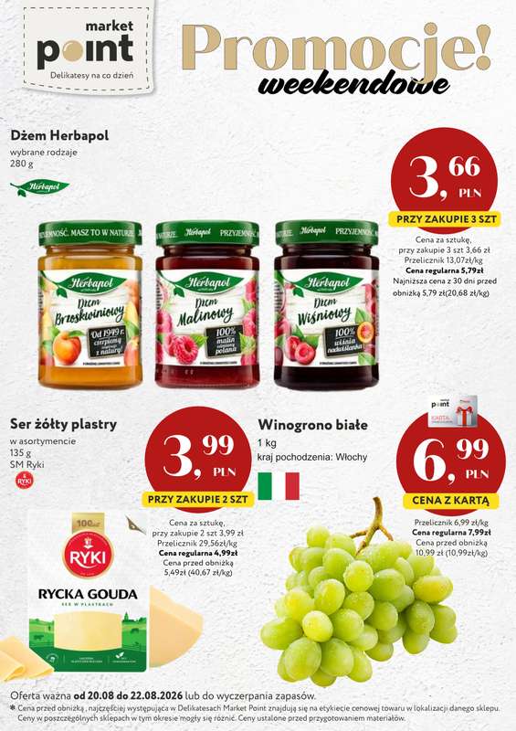 Market Point - gazetka promocyjna Promocje weekendowe od czwartku 20.08 do soboty 22.08