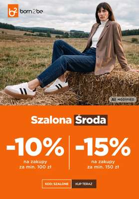Born2be - gazetka promocyjna -15% za zakupy za min. 150 zł od środy 19.08 do czwartku 20.08