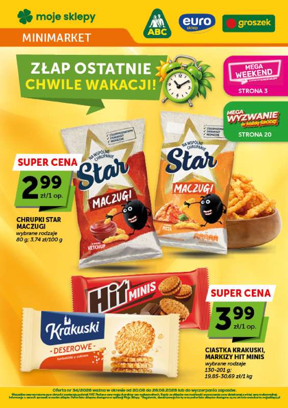 Groszek - gazetka promocyjna Gazetka Minimarket  do środy 26.08
